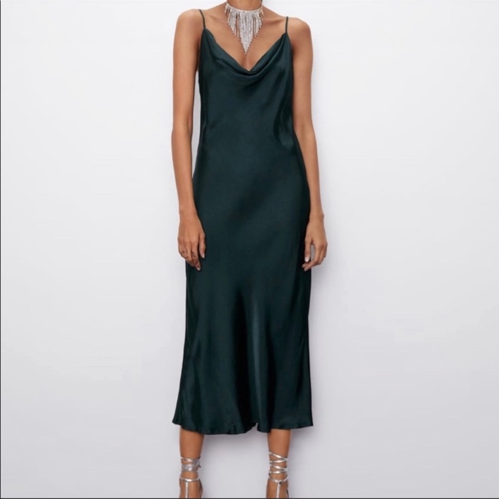 Zara satin midi dress
